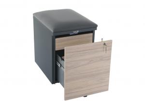 Купить Тумба офисная с пуфом Практикант 2 ящика (антрацит/вяз) в Сарапуле Тумба офисная с пуфом Практикант 2 ящика (антрацит/вяз)
