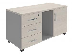 Купить Тумба для оргтехники NPW-410 белое дерево/серый в Сарапуле Тумба для оргтехники NPW-410 белое дерево/серый